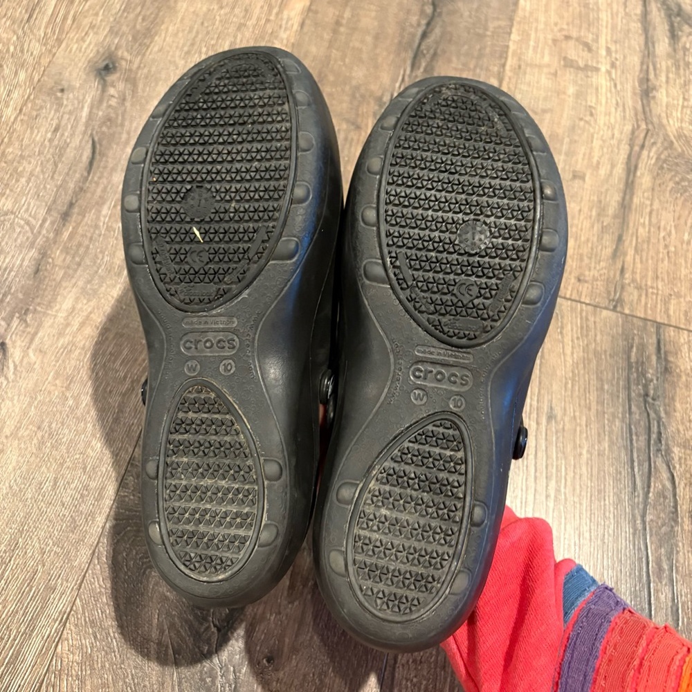 3376 Crocs Mercy Convertible Work Clogs Black / Silver 10 - Picture 9 of 10